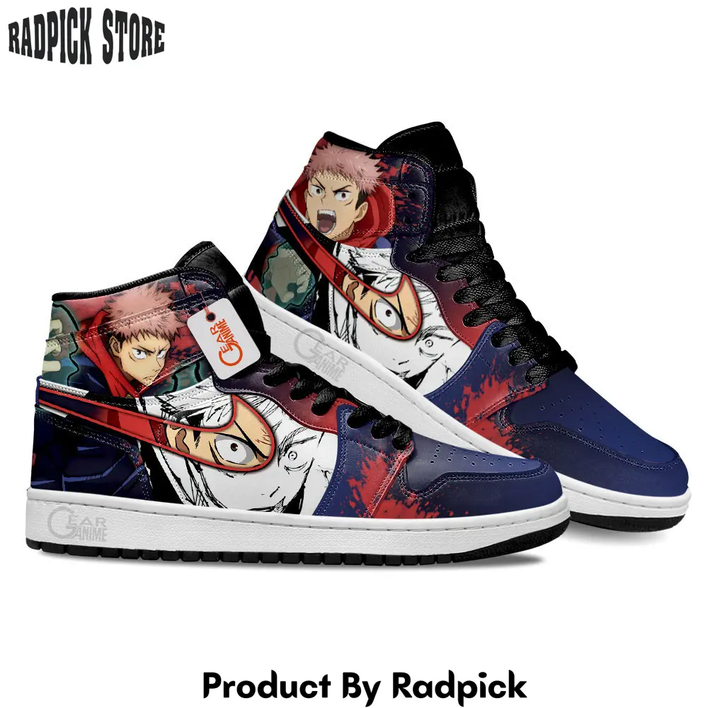 Yuji itadori air jordan high top sneakers anime mn21  rp0359609